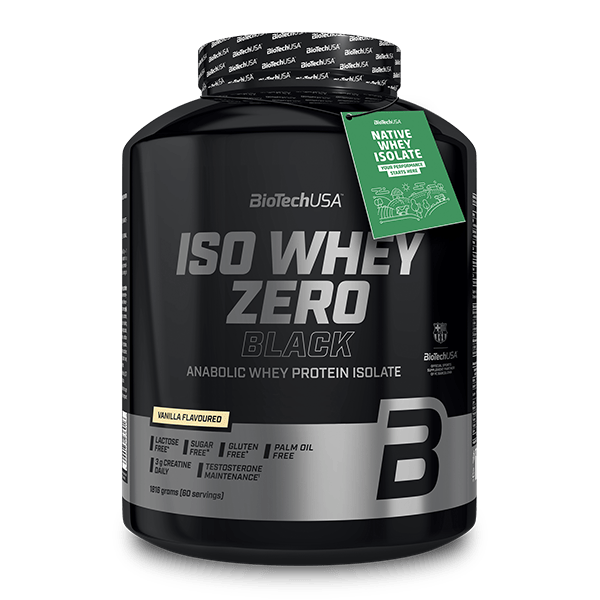 Сироватковий протеїн ізолят, BioTech Iso Whey Zero Black, 1816 г (Ваніль)