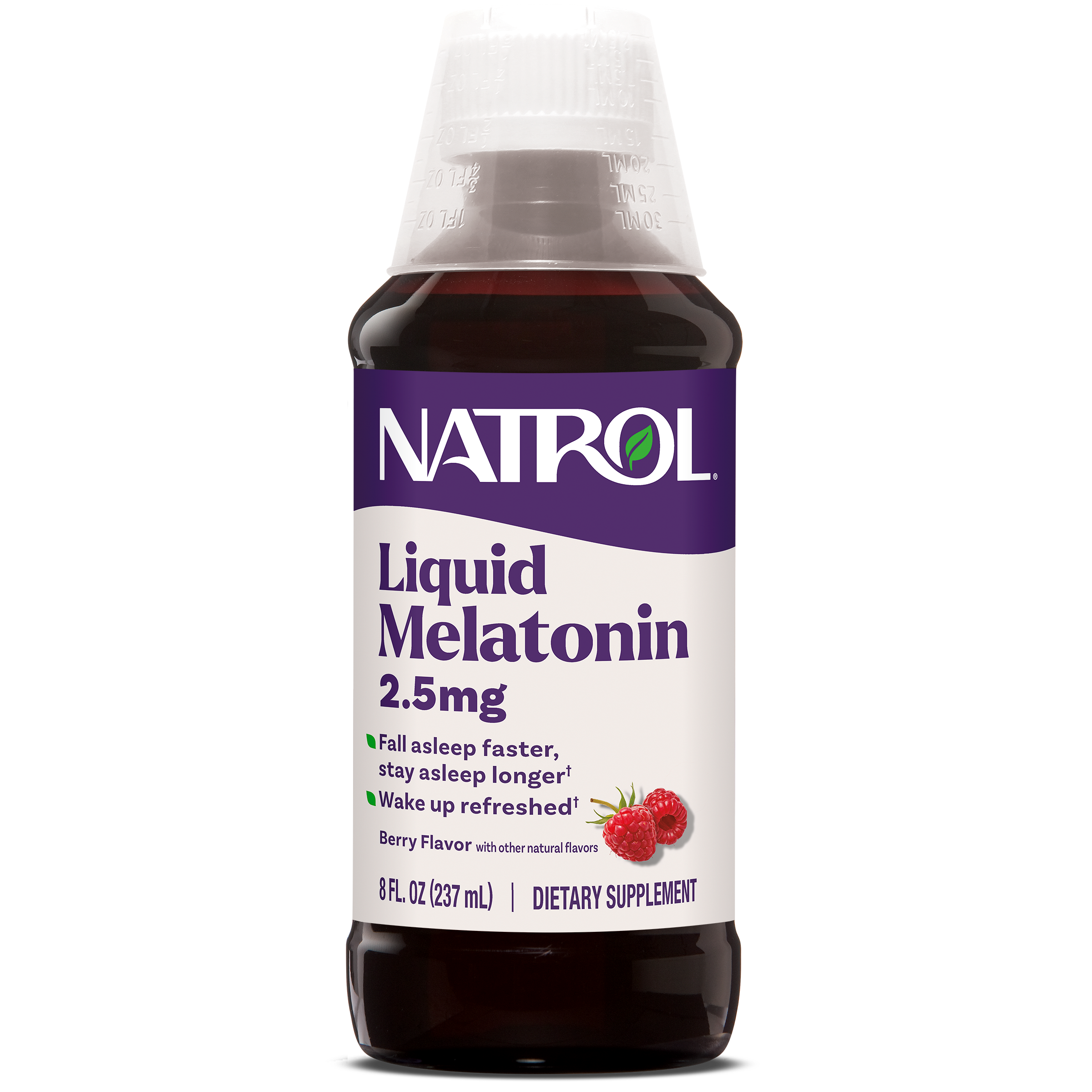 Мелатонін рідкий, Natrol Liquid Melatonin, 2,5 мг, 237 мл (Ягідний)