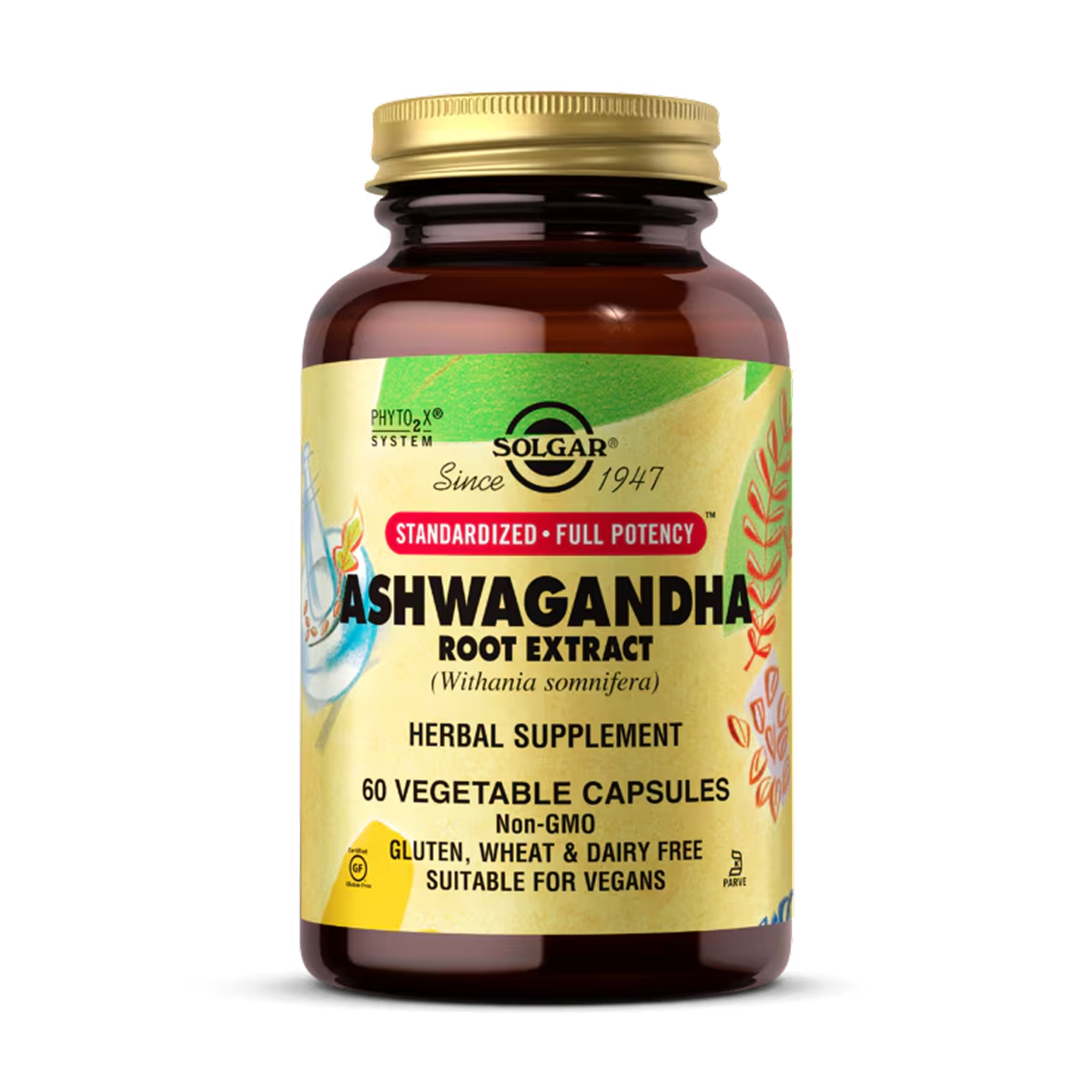 Екстракт кореня ашваганди, Solgar SFP Ashwagandha Root Extract, 60 вегетаріанських капсул
