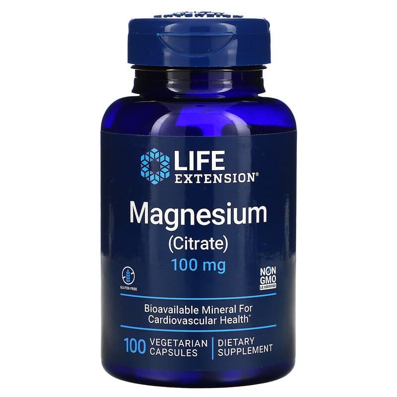 Магній цитрат, Life Extension Magnesium (Citrate), 100 мг, 100 вегетаріанських капсул