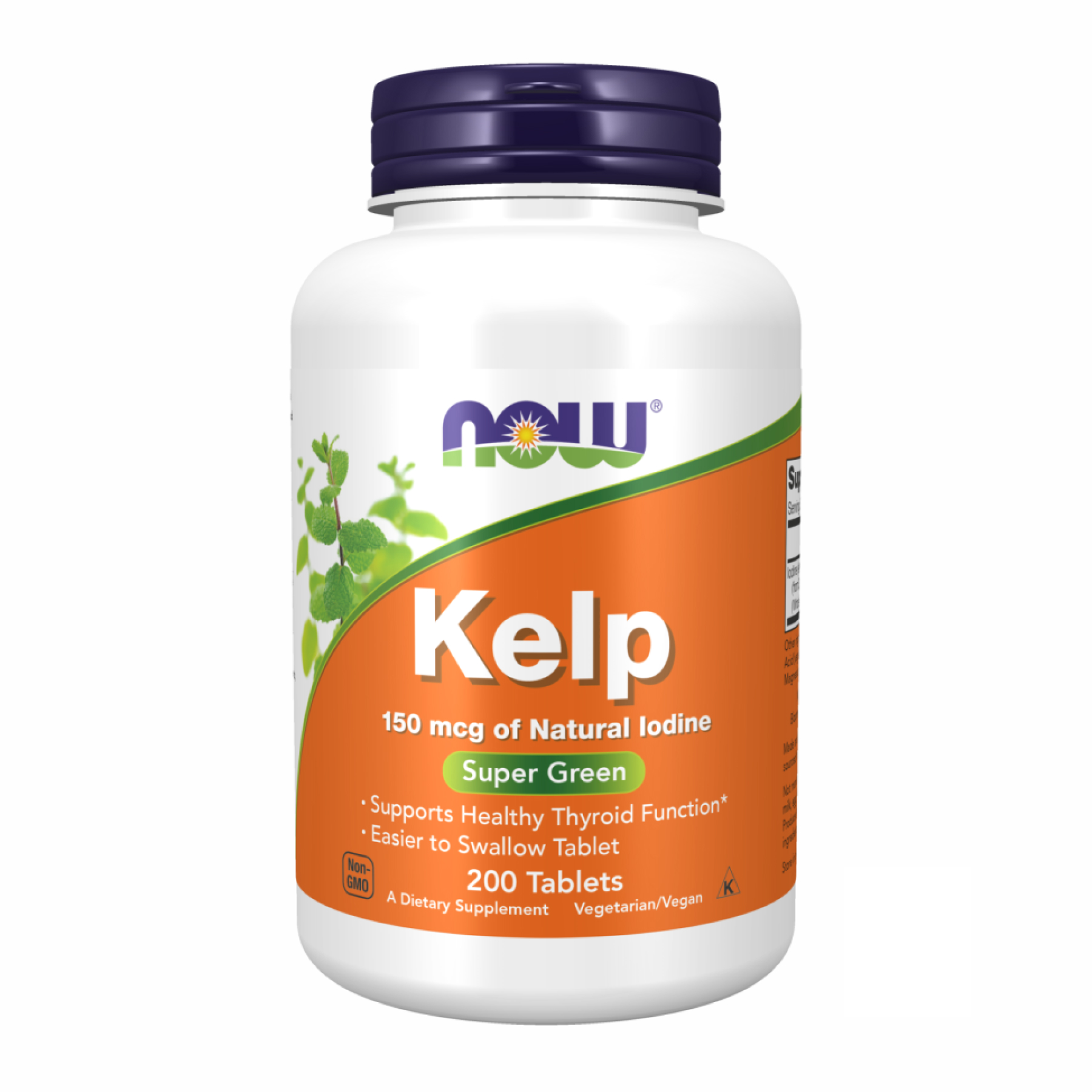 Йод з ламінарії, Now Foods Kelp, 150 мкг, 200 таблеток