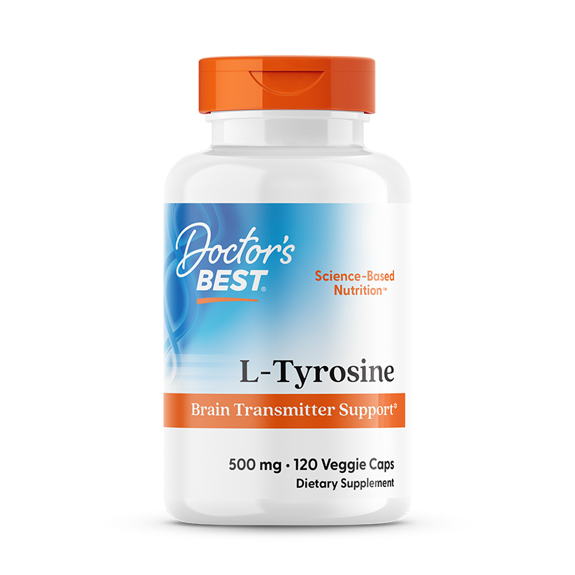 Тирозин, Best L-Tyrosine, Doctor's Best, 500 мг, 120 веганських капсул