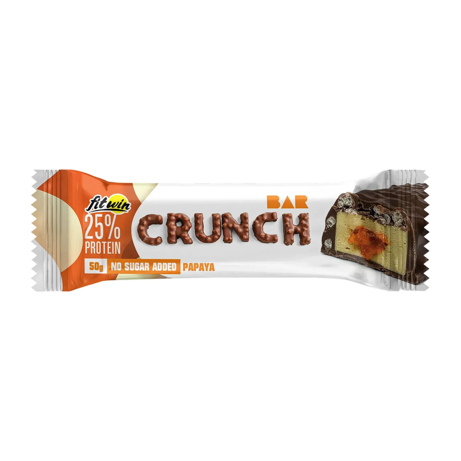 Протеїновий батончик, FitWin Crunch Bar 12 шт. по 50 г. (Папая)