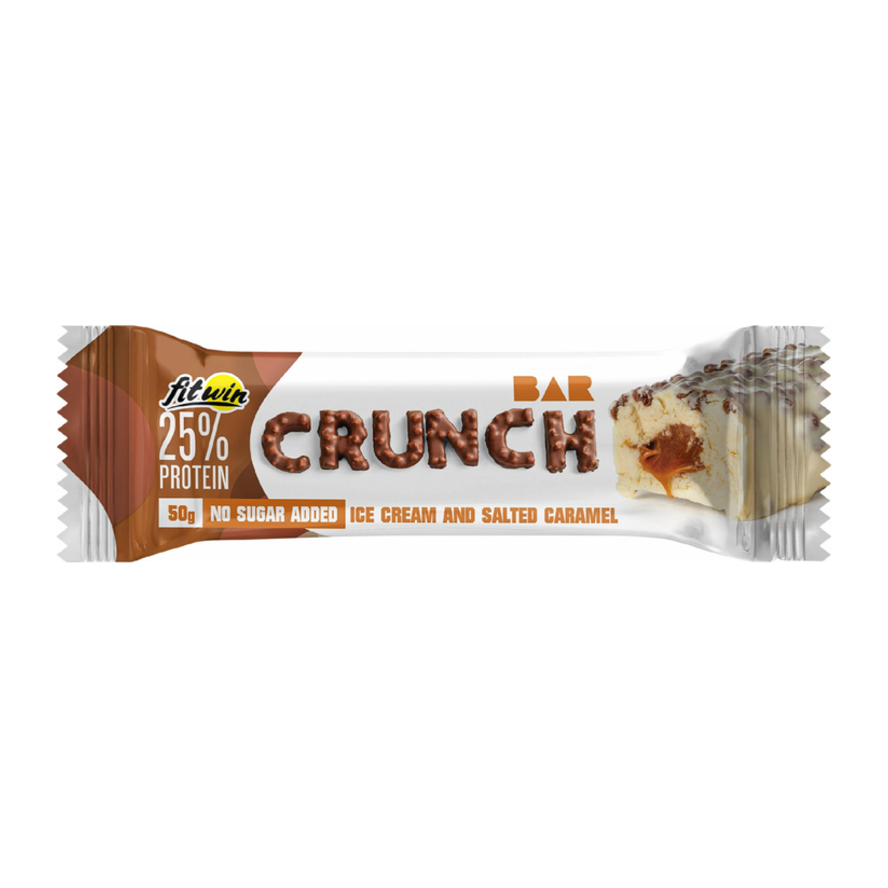Протеїновий батончик, FitWin Crunch Bar, 12 шт. по 50 г. (Морозиво та солона карамель)