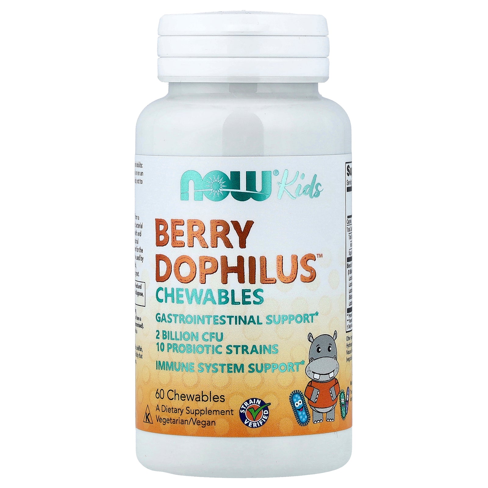Пробіотики для дітей, Now Foods Kids Berry Dophilus, 2 млрд КУО, 60 жувальних таблеток (ягода)