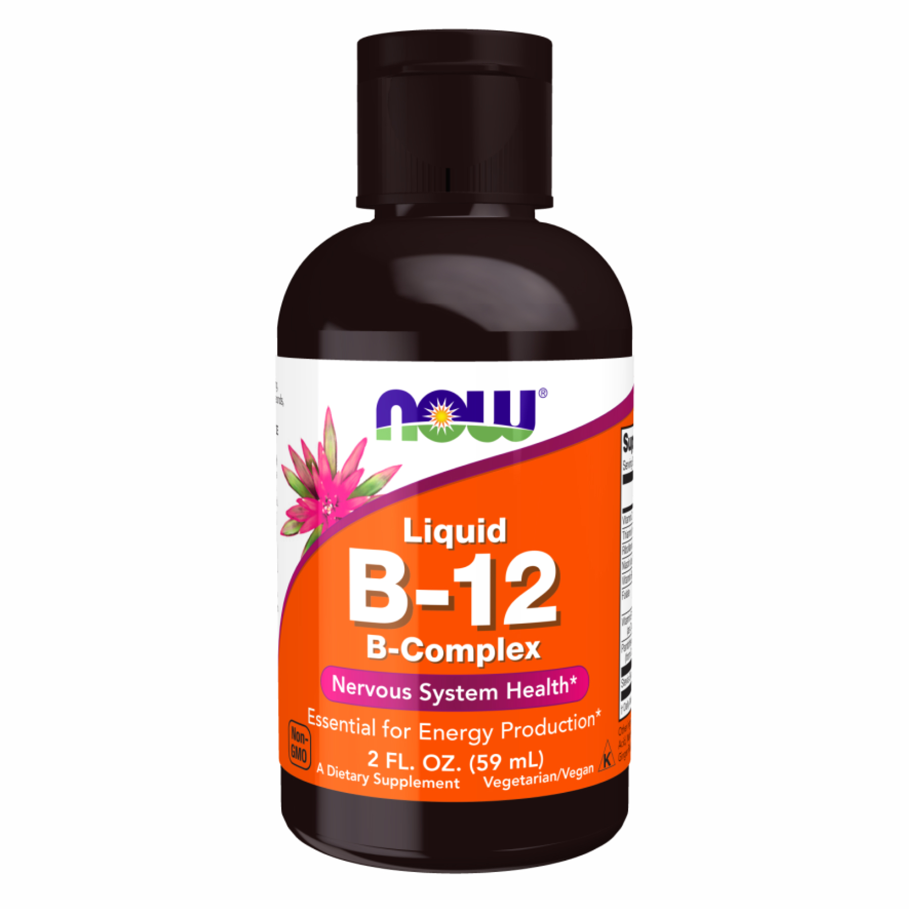 Вітамін B12 рідкий, Now Foods Liquid B-12 B-Complex, 59 мл