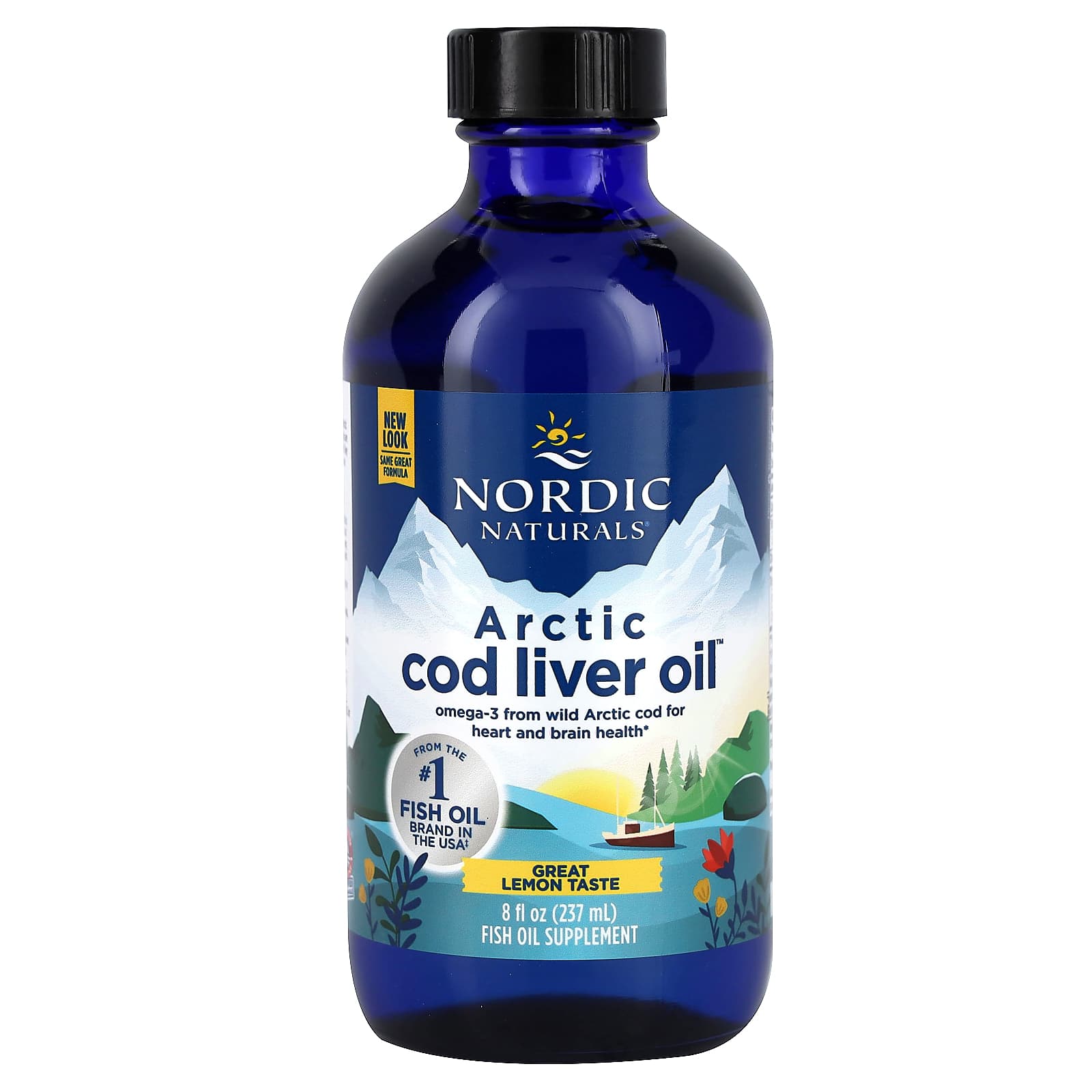 Риб'ячий жир з печінки тріски, Nordic Naturals Arctic Cod Liver Oil, 1060 мг, 237 мл (Лимон)