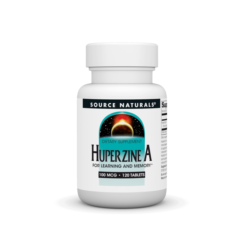 Гуперзин А для підтримки мозкової діяльності, Source Naturals Huperzine A, 100 мкг, 120 таблеток