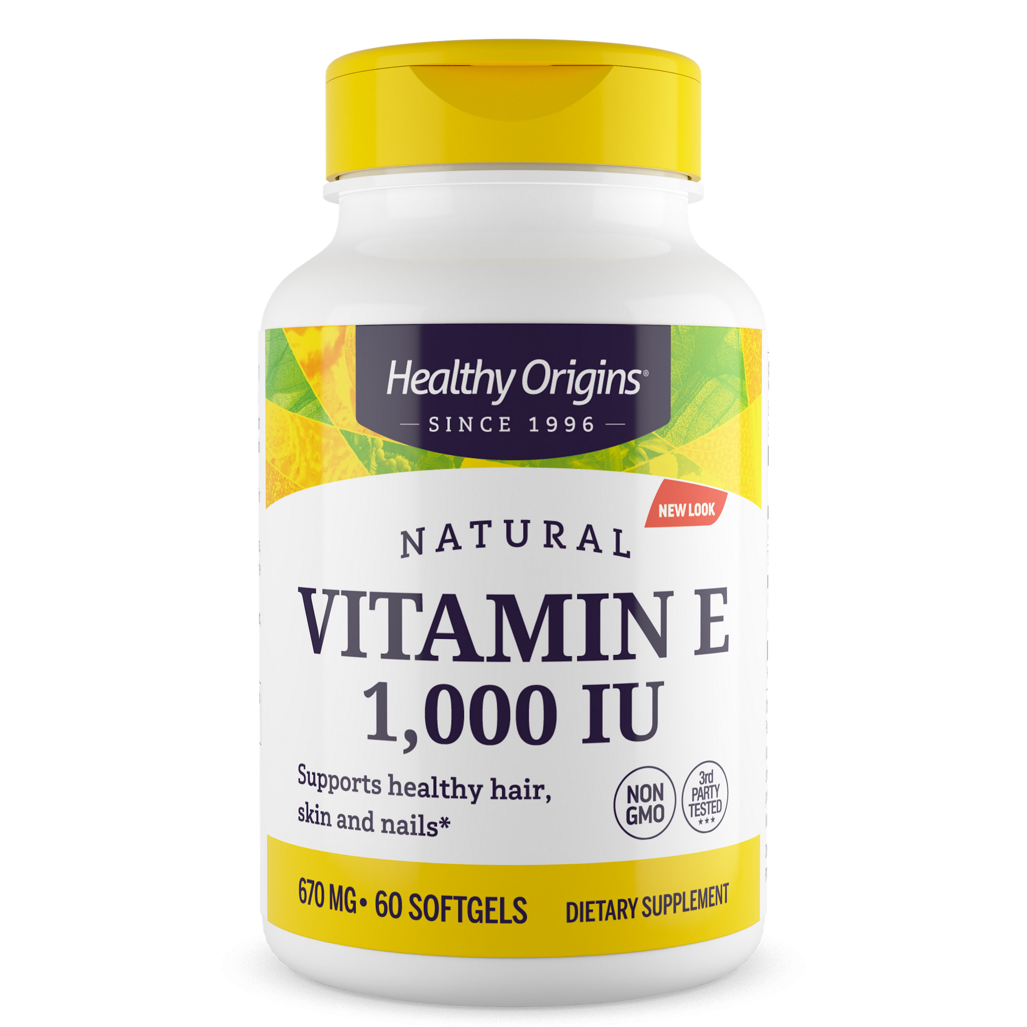 Вітамін Е, Healthy Origins Vitamin E Mixed Toco, 1000 МО, 60 м'яких капсул