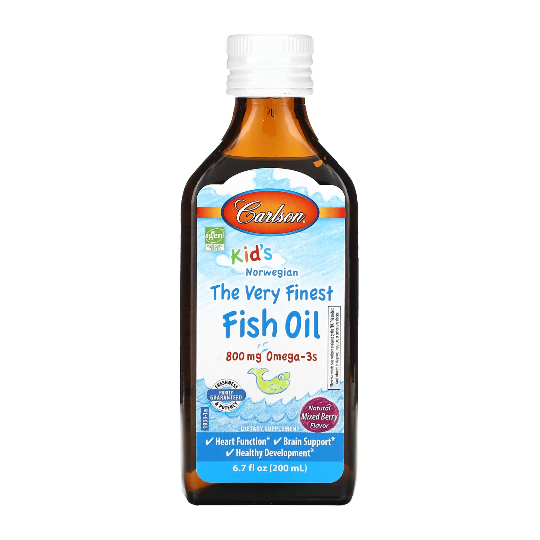 Carlson Labs Kid's The Very Finest Fish Oil 800 mg Omega-3s (200 ml, mixed berry)