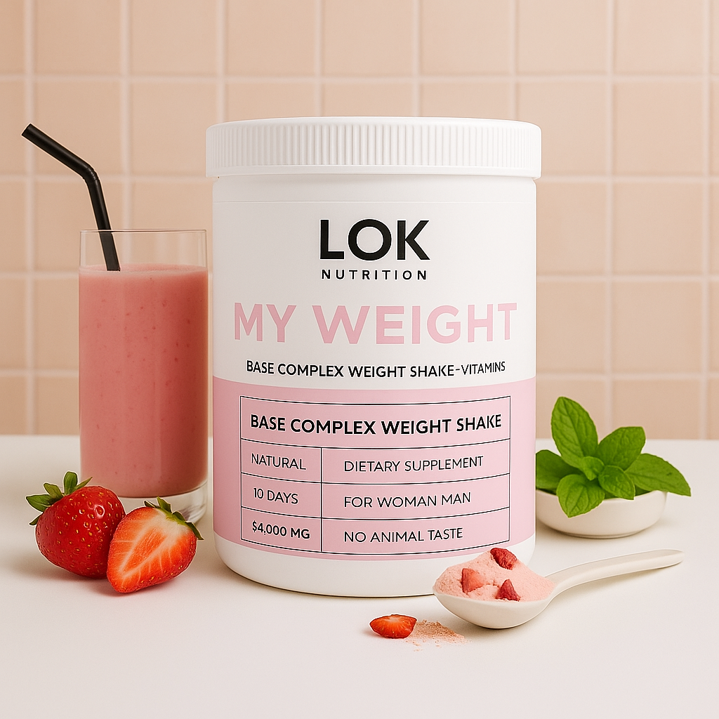 Коктейль для набору ваги для жінок, LOK Nutrition, 500 г (Полуниця)