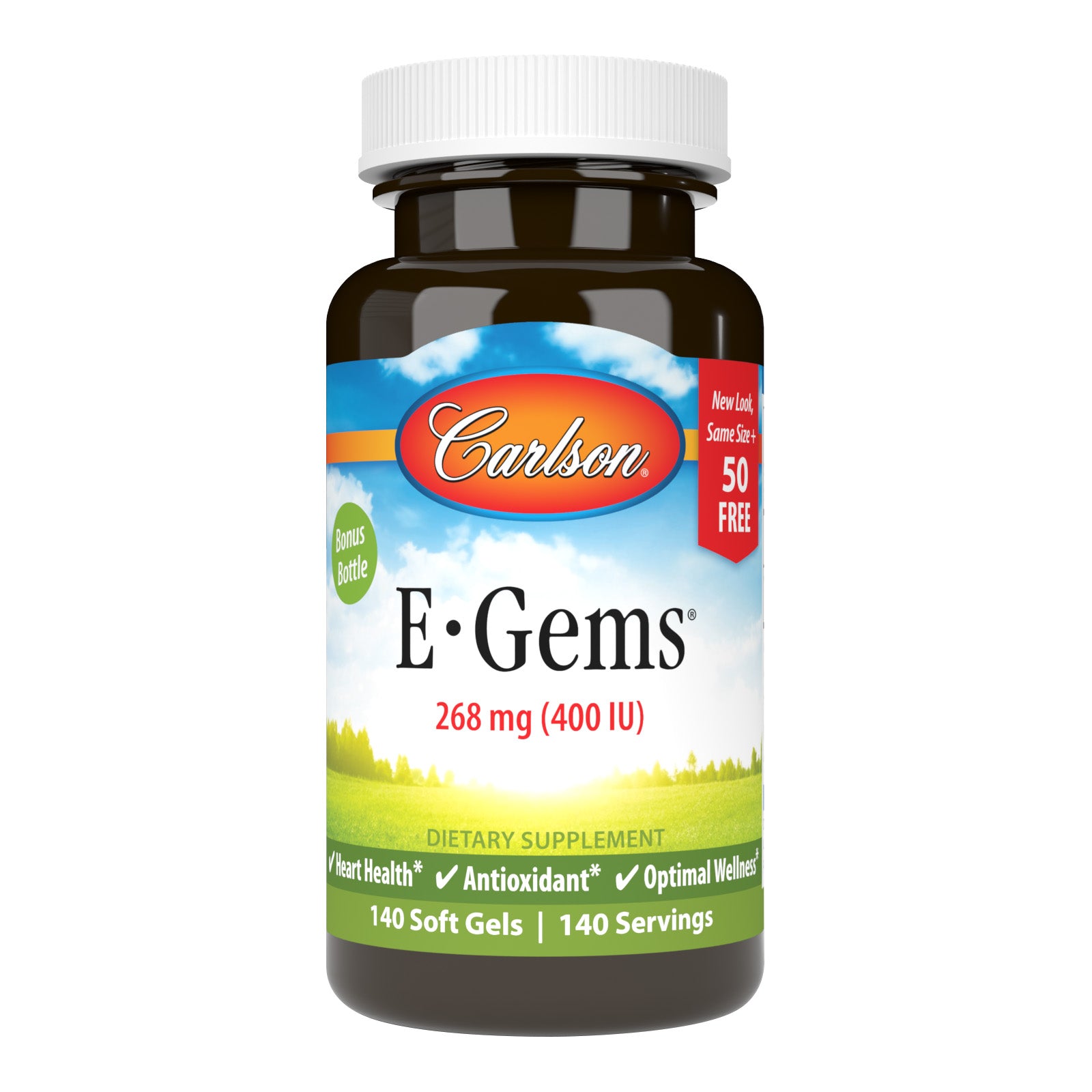 Вітамін Е, Carlson Labs E-Gems, 400 МО, 140 м'яких капсул