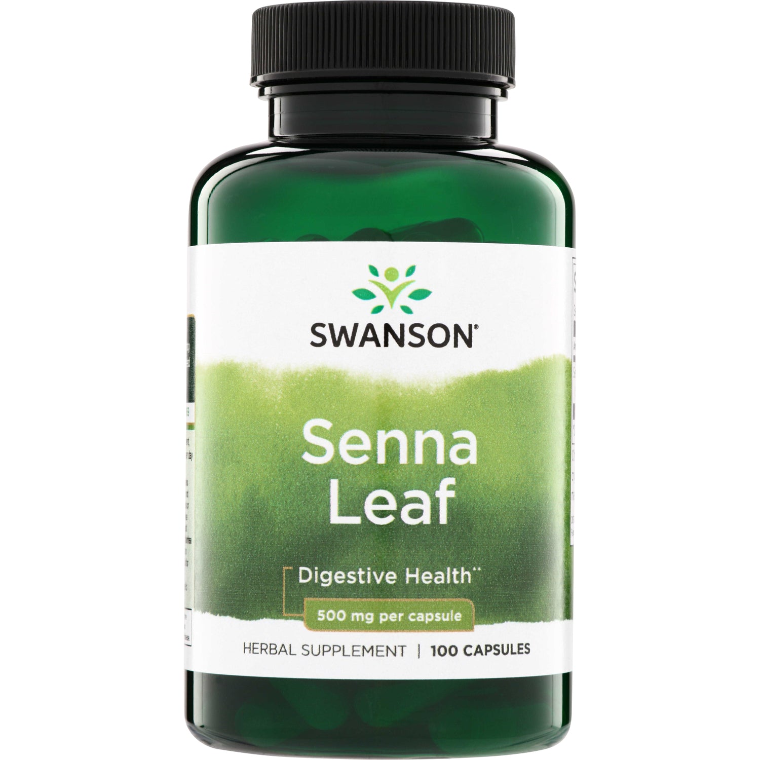 Листя сени, Swanson Senna Leaf, 500 мг, 100 капсул
