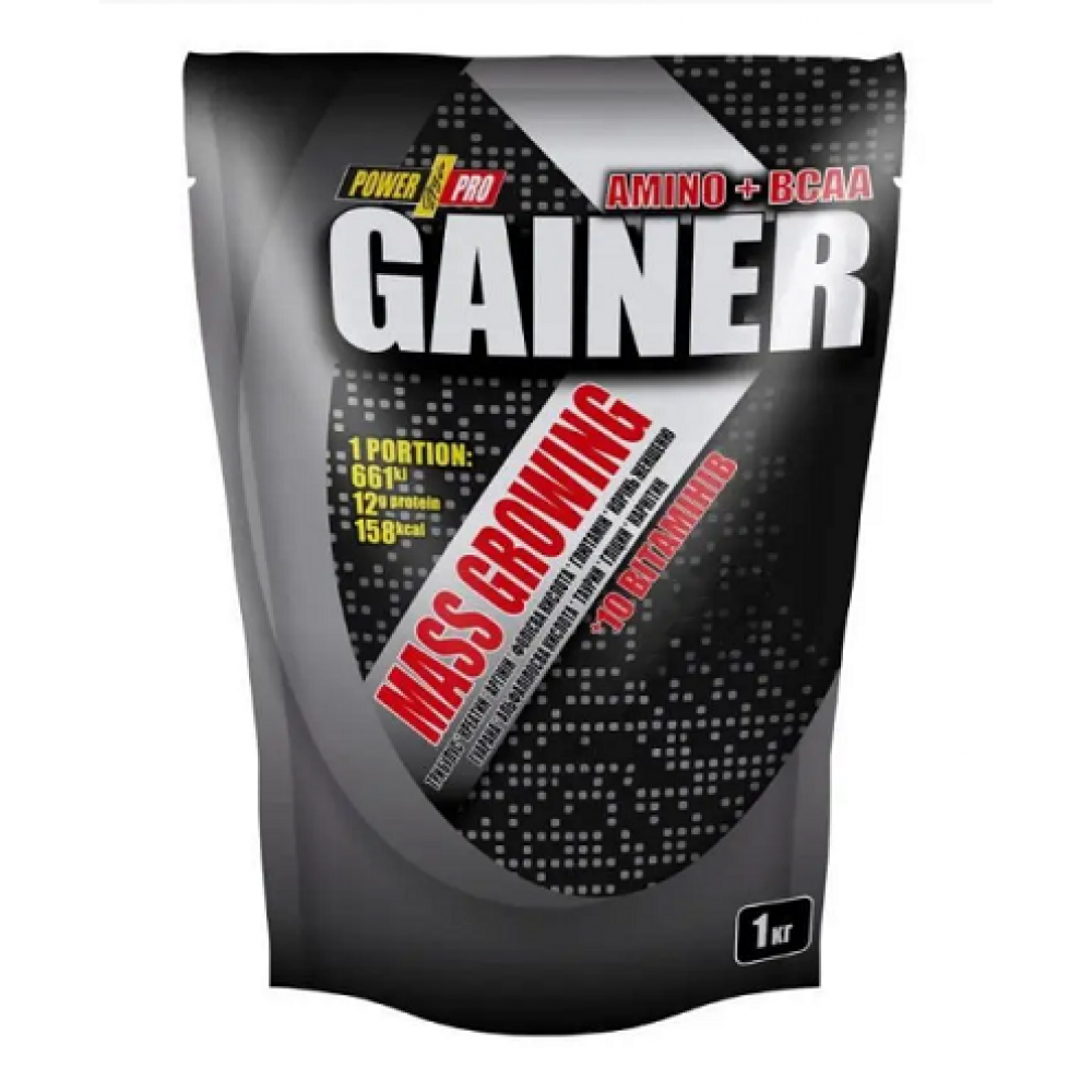 Гейнер для набору маси, Power Pro Mass Growing Gainer, 1 кг (Шоколад)
