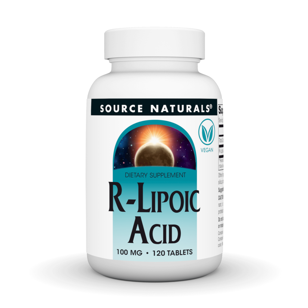 R-ліпоєва кислота, Source Naturals R-Lipoic Acid, 100 мг, 120 таблеток