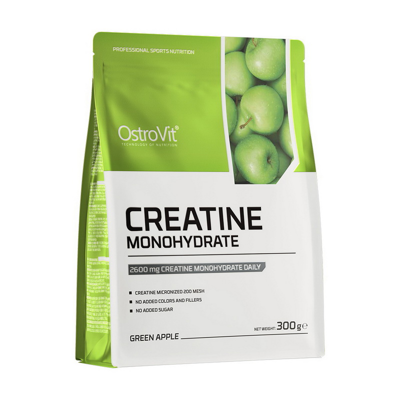Креатин моногідрат, OstroVit Creatine Monohydrate, 300 г (Зелене яблуко)