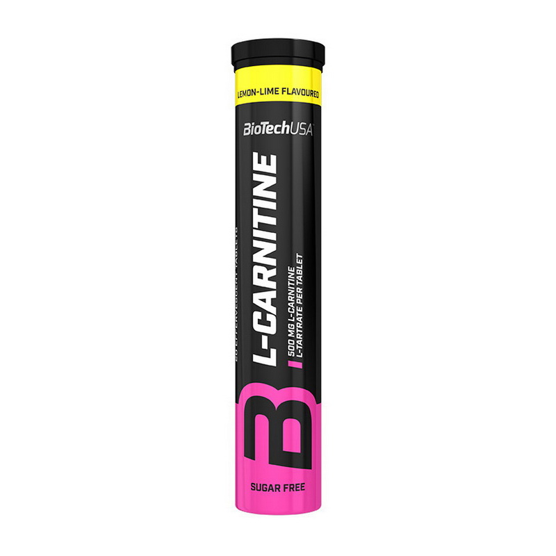 L-карнітин шипучий, BioTech Effervescent L-Carnitine, 500 мг, 20 шипучих таблеток (Блакитна малина)