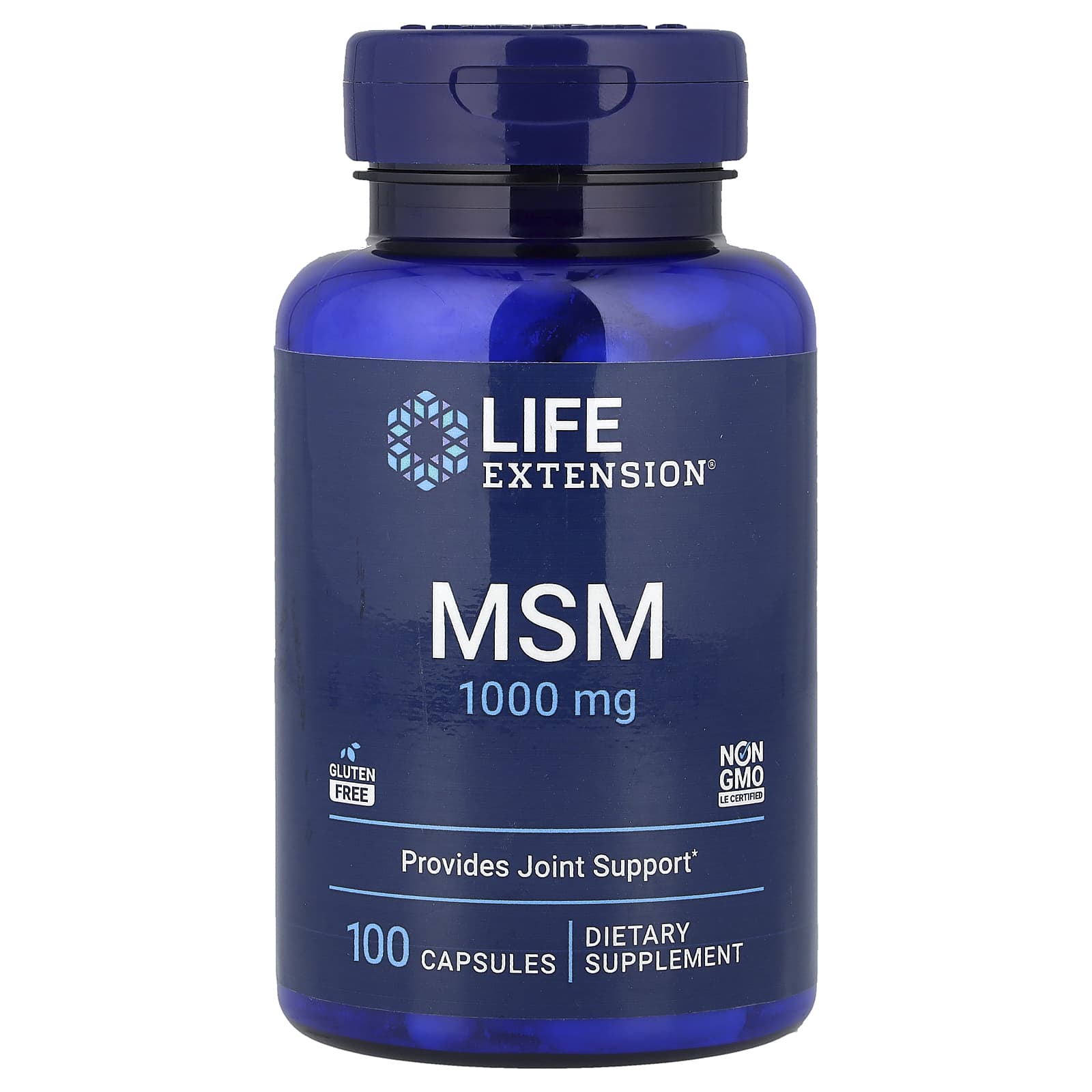 Метилсульфонілметан (МСМ), Life Extension MSM, 1000 мг, 100 капсул