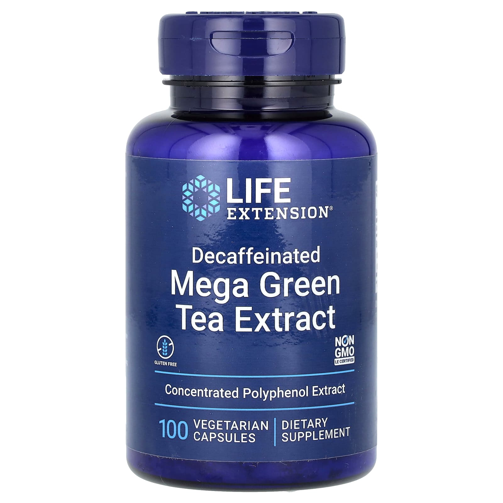 Екстракт зеленого чаю без кофеїну, Life Extension Mega Green Tea Extract, 725 мг, 100 вегетаріанських капсул