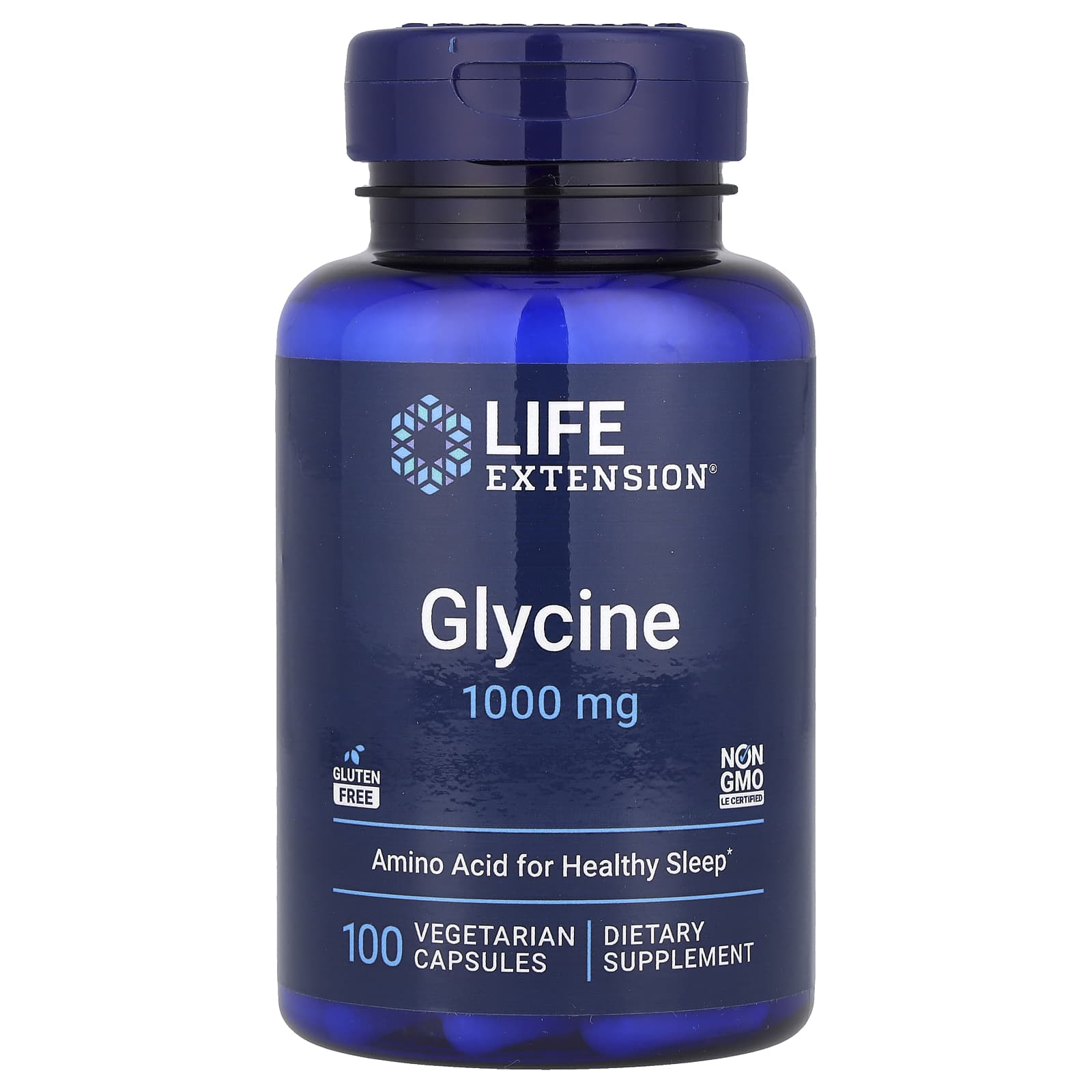 Гліцин, Life Extension Glycine, 1000 мг, 100 вегетаріанських капсул