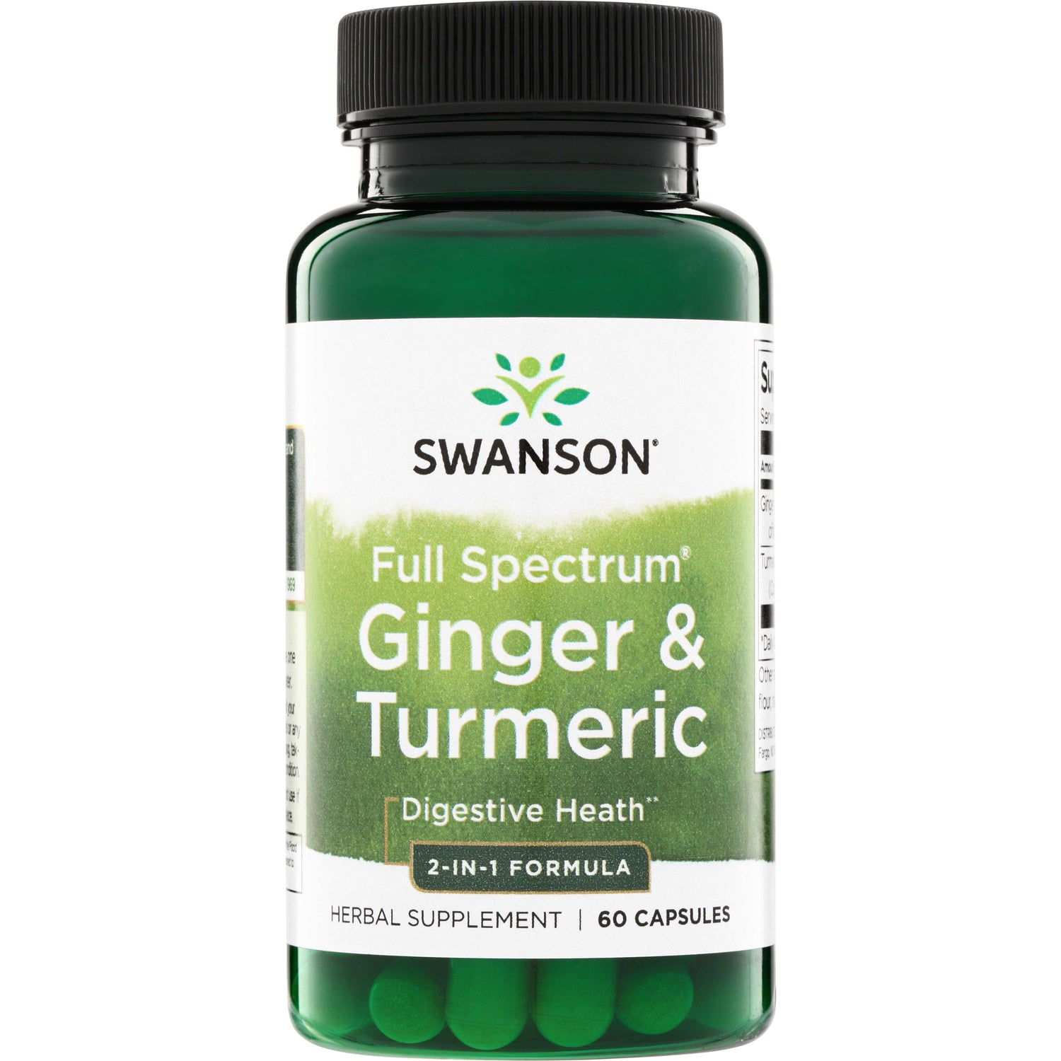 Імбир та куркума, Swanson Full Spectrum Ginger Turmeric, 60 капсул
