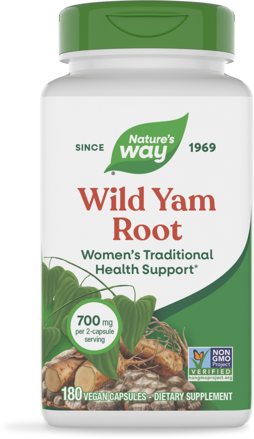 Дикий ямс, Nature's Way Wild Yam Root, 700 мг, 180 вегетаріанських капсул