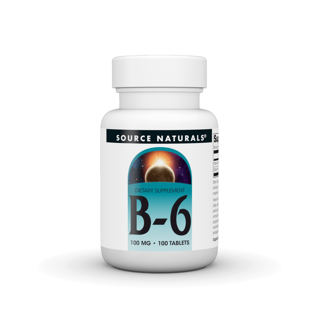 Вітамін B6, Source Naturals Vitamin B-6, 100 мг, 100 таблеток
