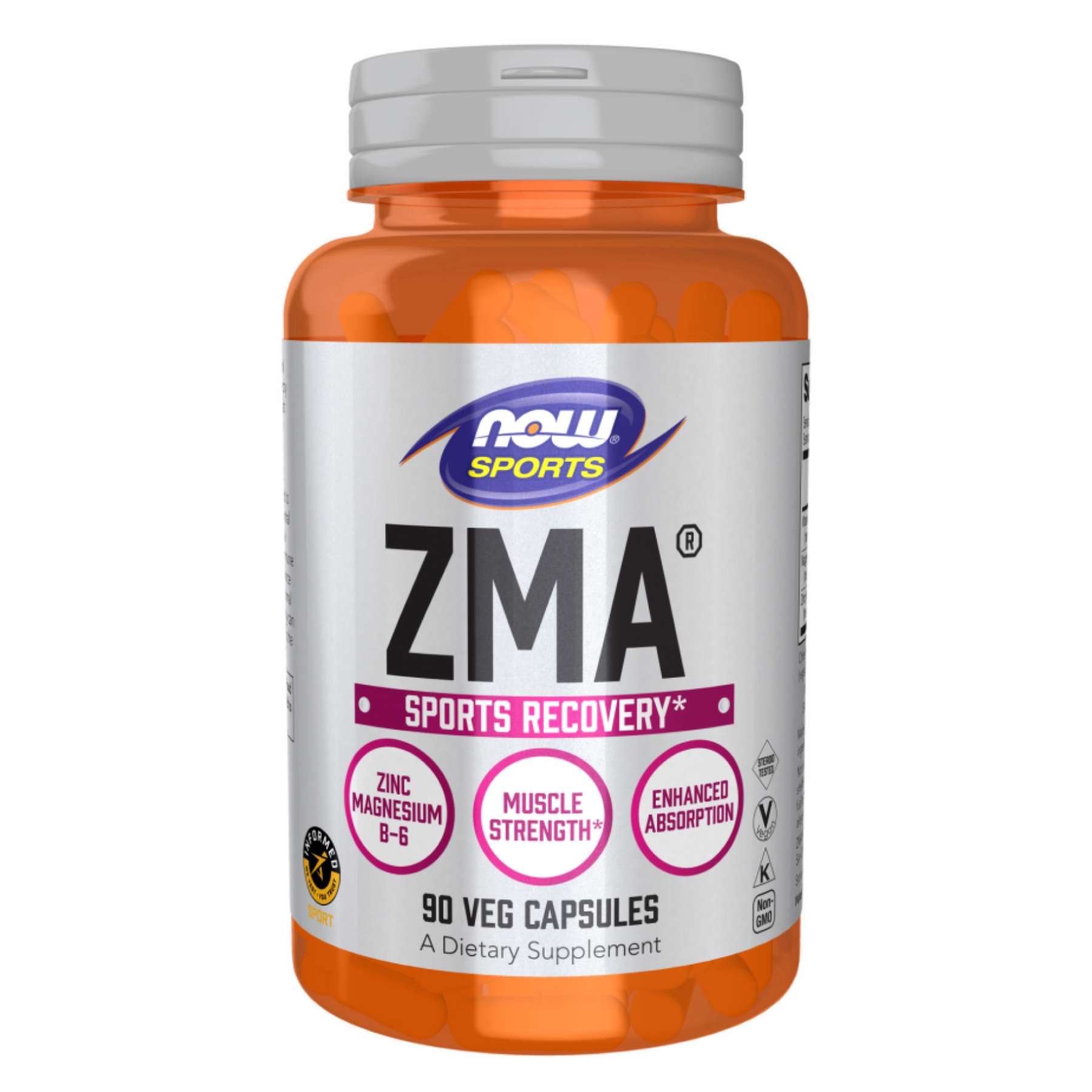 ZMA для відновлення після тренувань, Now Foods ZMA, 800 мг, 90 вегетаріанських капсул