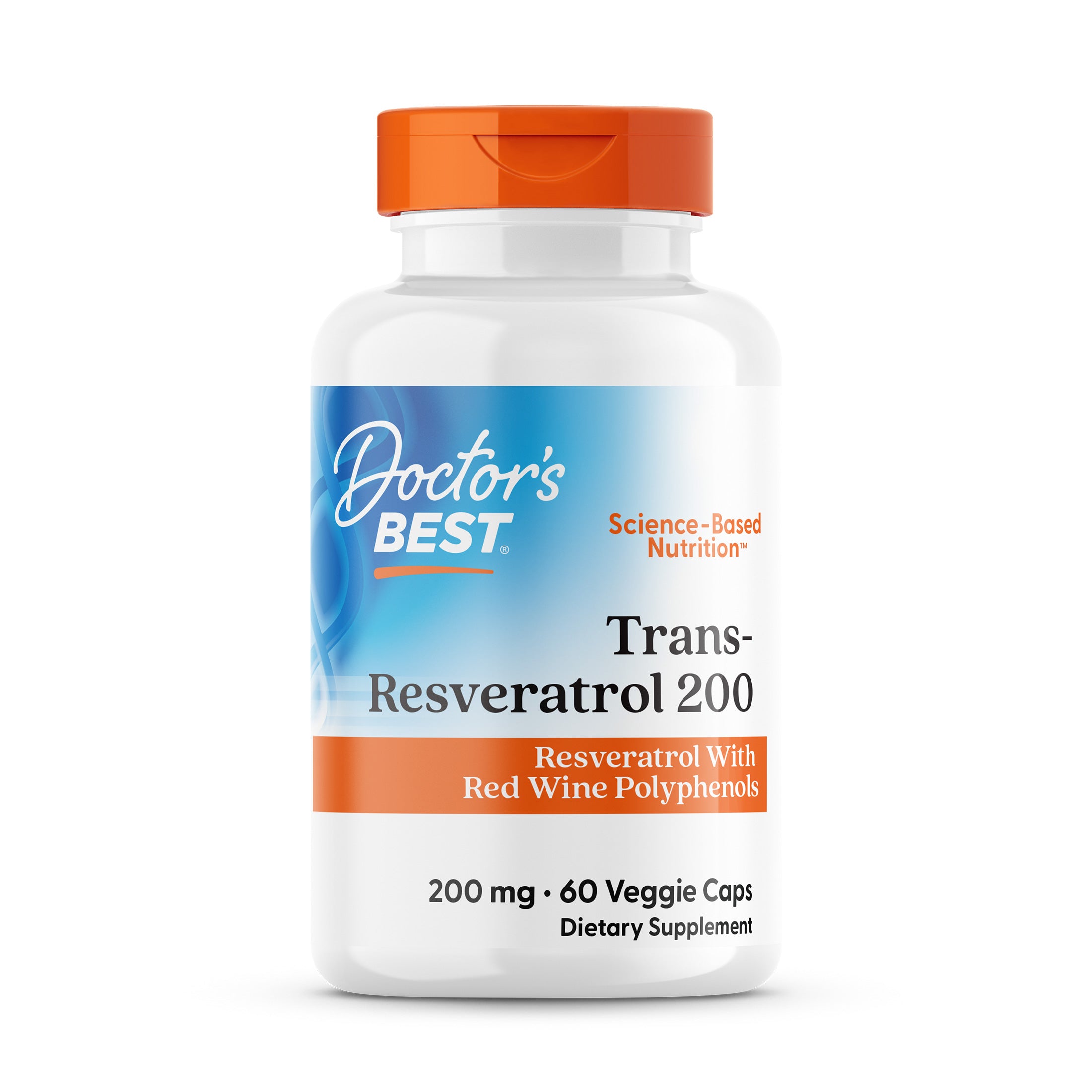 Транс-ресвератрол, Doctor's Best Trans-Resveratrol 200, 200 мг, 60 вегетаріанських капсул