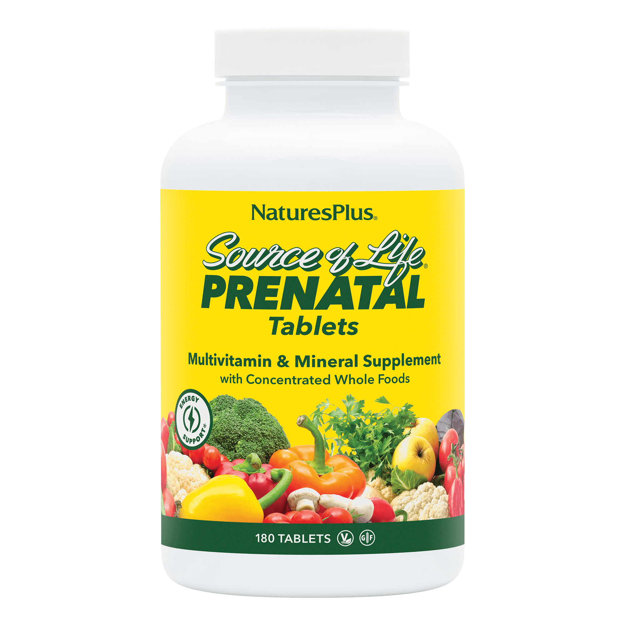 Мультивітаміни для вагітних, Natures Plus Source Of Life Prenatal, 180 таблеток