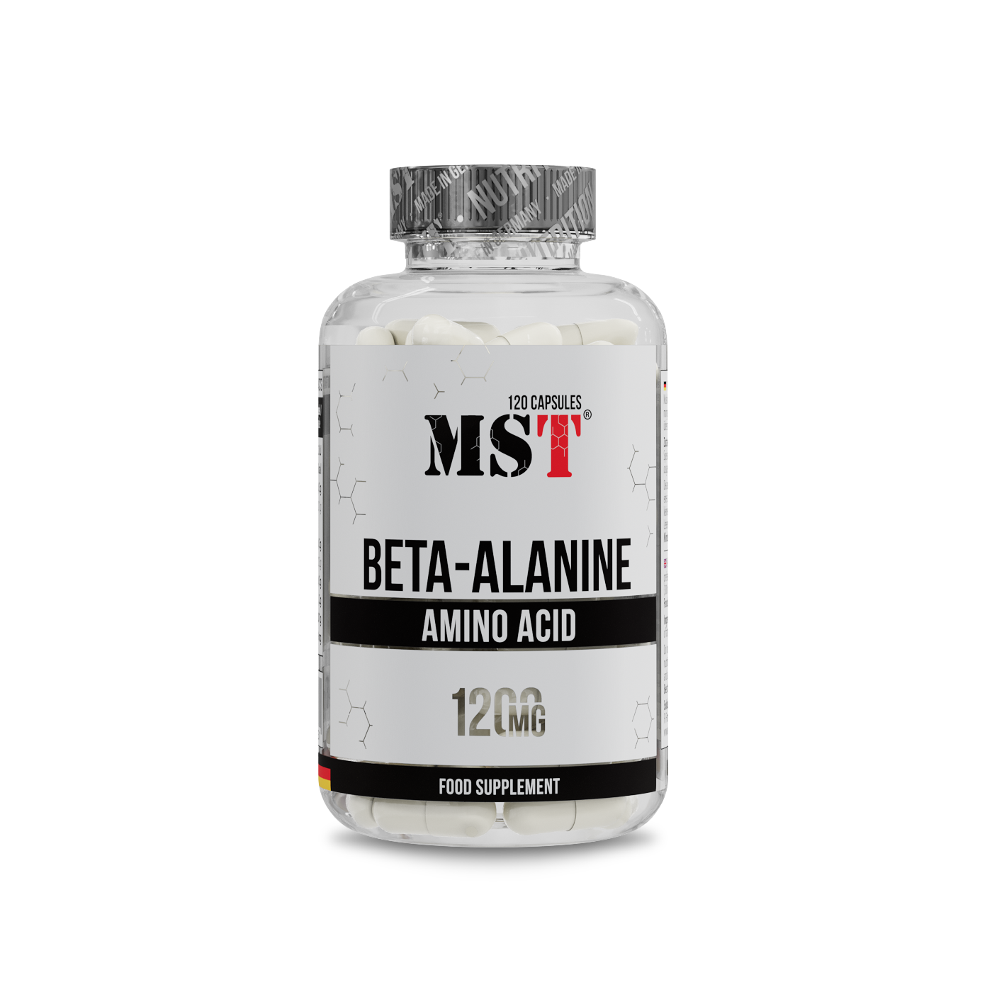 Бета-аланін, MST Beta-Alanine 1200, 1200 мг, 120 капсул