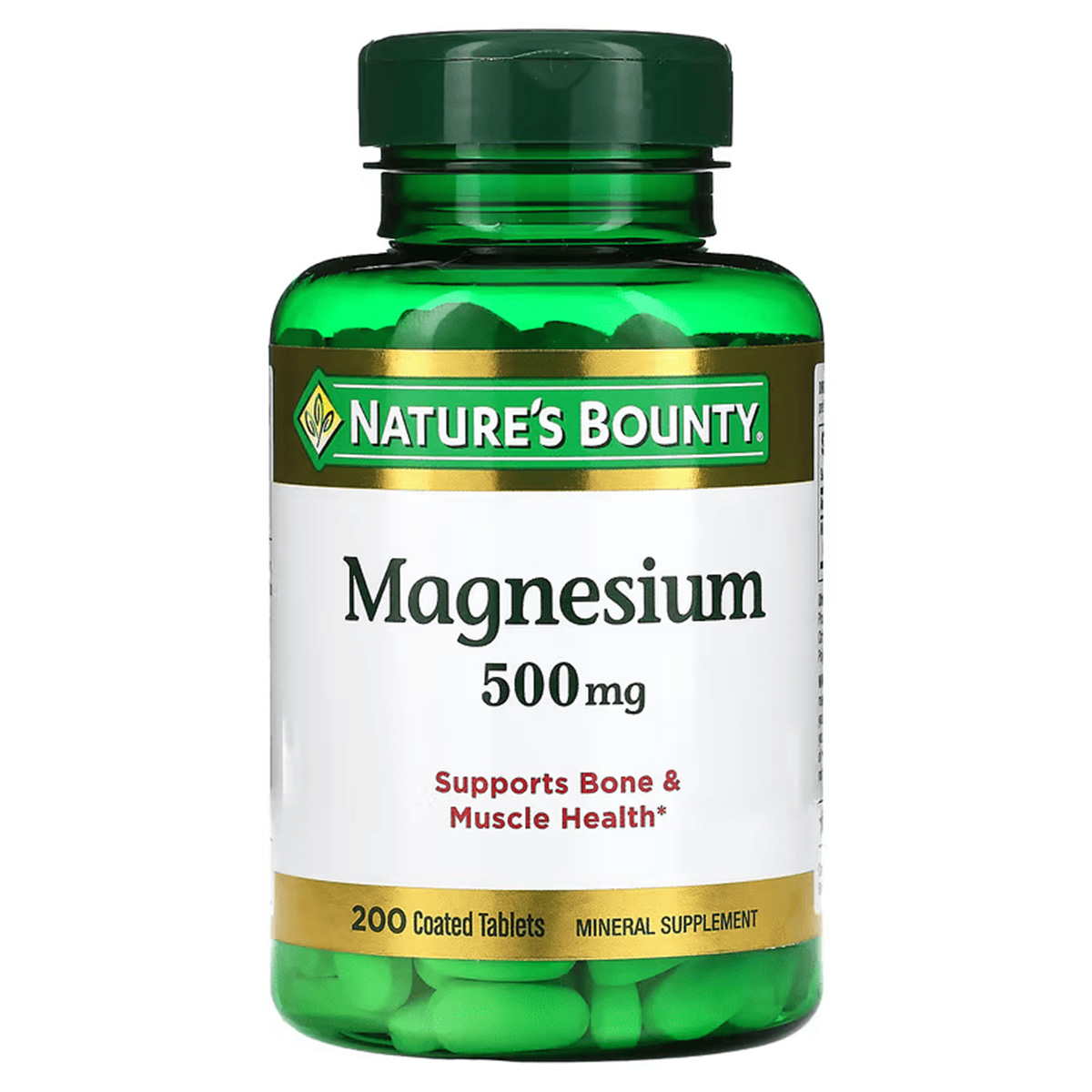 Магній, Nature's Bounty Magnesium, 500 мг, 200 таблеток