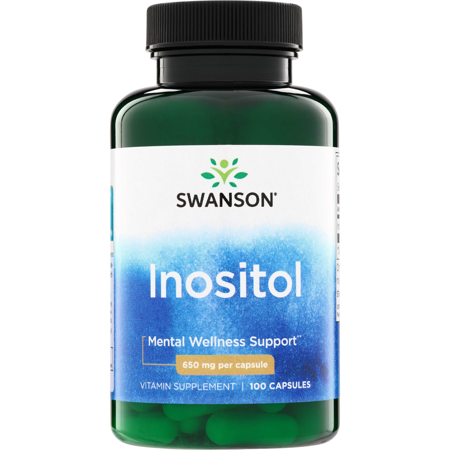Інозитол, Swanson Inositol, 650 мг, 100 капсул