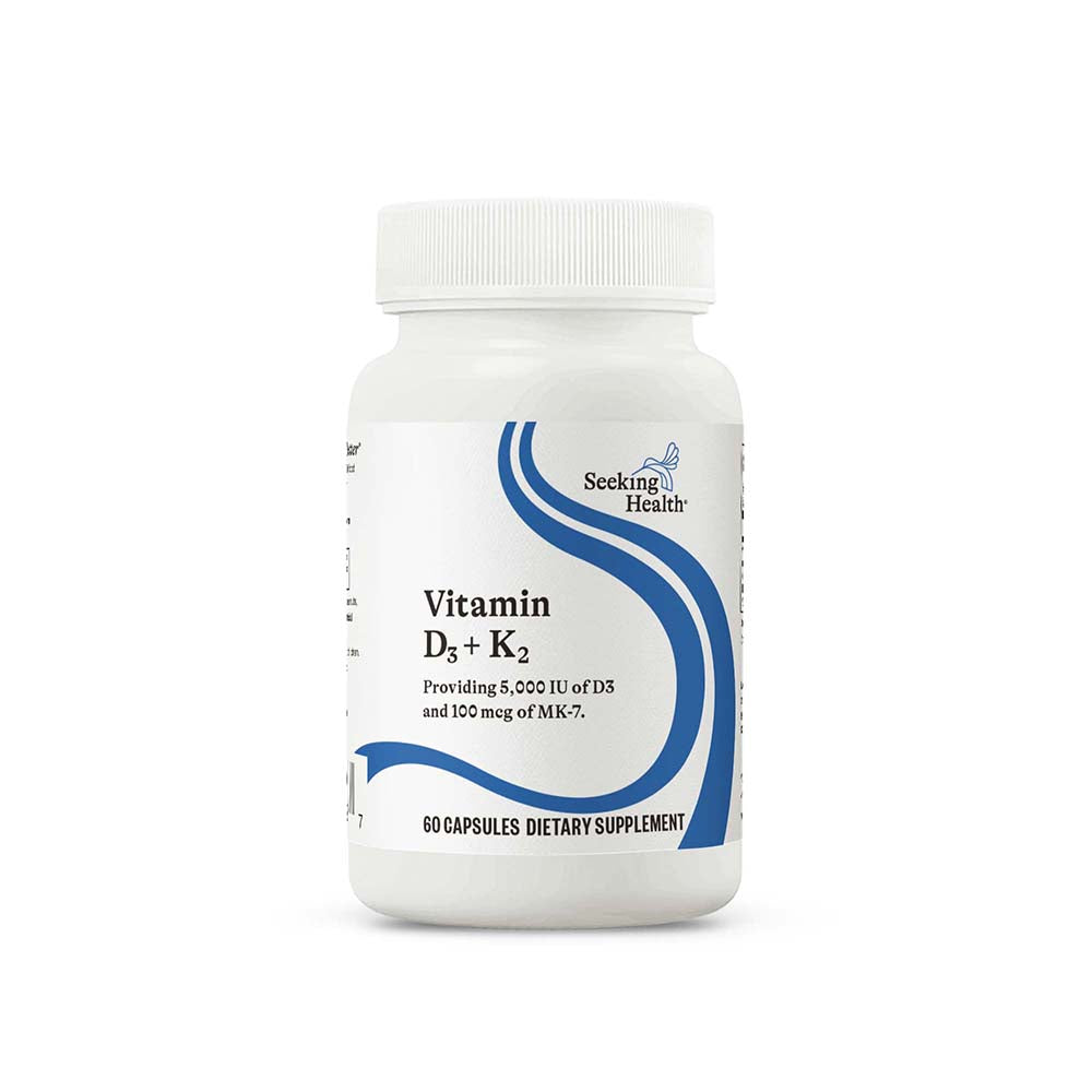 Вітамін D3+K2, 5000 МО та 100 мкг, Vitamin D3+K2, Seeking Health, 60 капсул