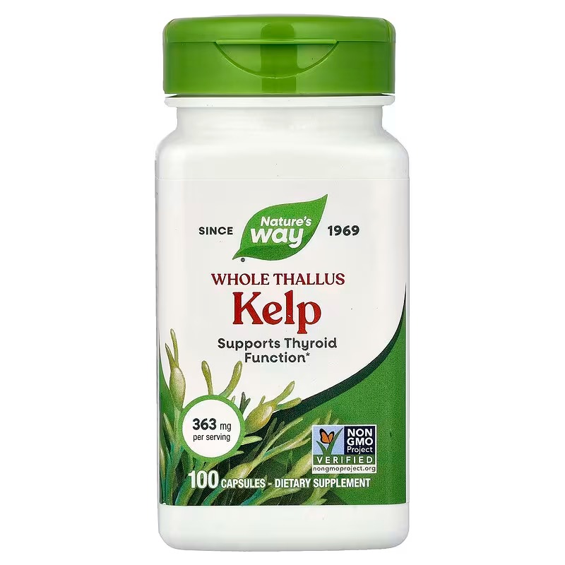 Ламінарія, Nature's Way Kelp Whole Thallus, 363 мг, 100 вегетаріанських капсул