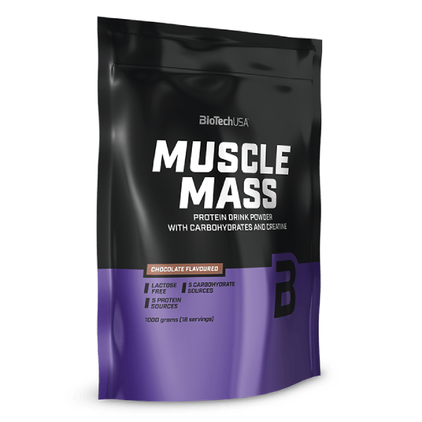 Гейнер, BioTech Muscle Mass, 1000 г (Шоколад)