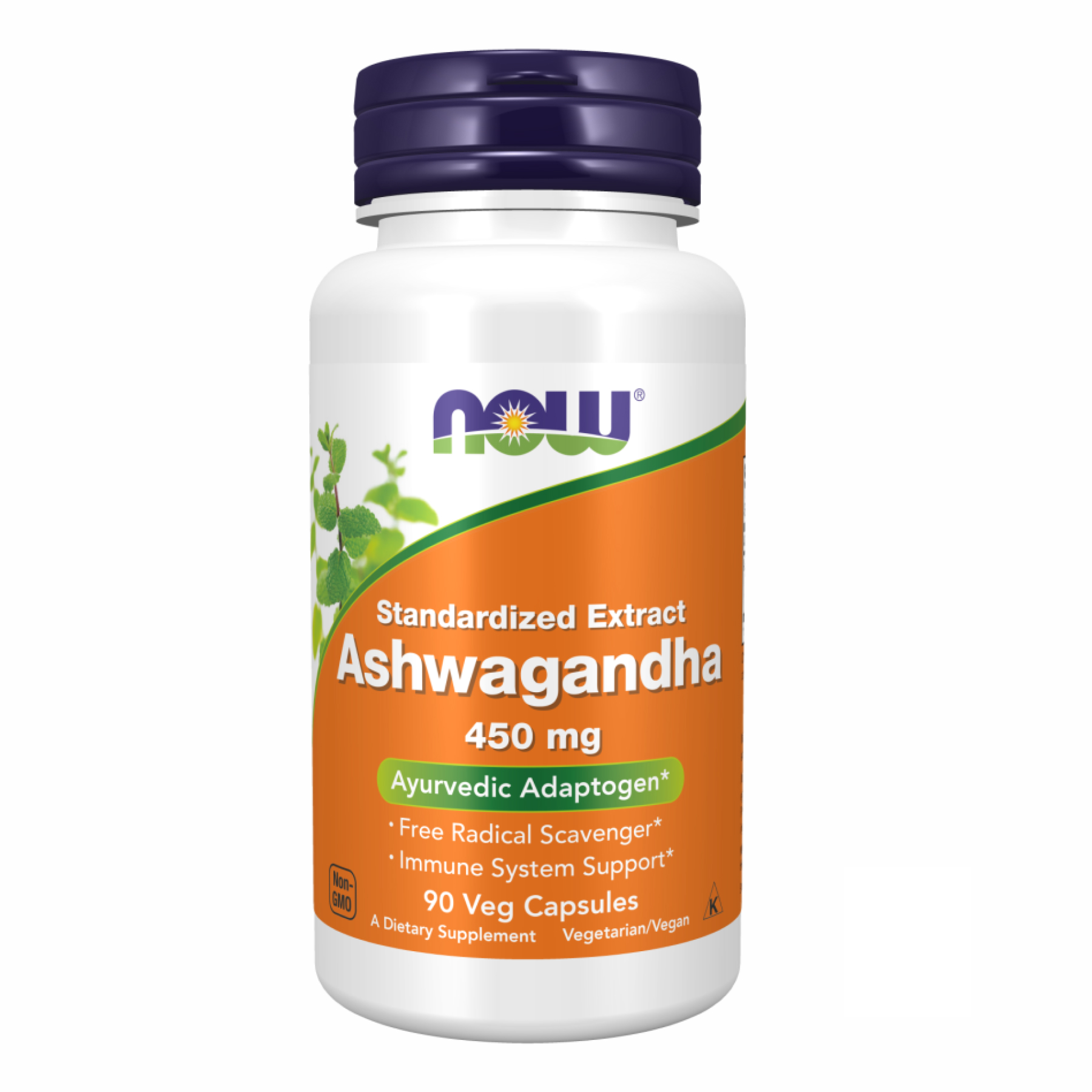 Ашваганда, Now Foods Ashwagandha Standardized Extract, 450 мг, 90 вегетаріанських капсул