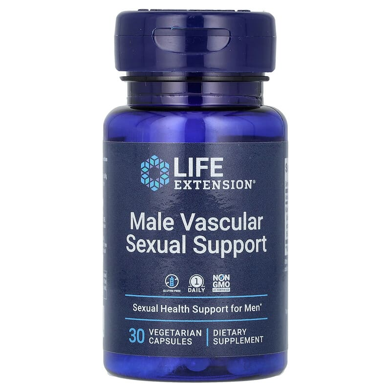 Комплекс для підтримки чоловічої сексуальності, Life Extension Male Vascular Sexual Support, 100 мг, 30 вегетаріанських капсул