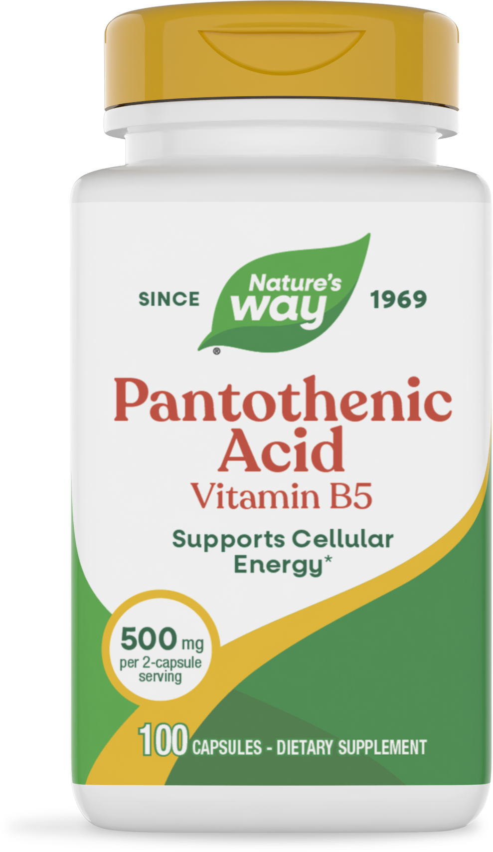 Пантотенова кислота, Nature's Way Pantothenic Acid, 500 мг, 100 капсул