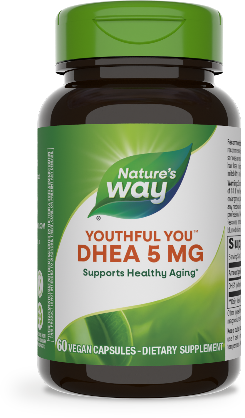 ДГЕА для підтримки молодості, Nature's Way DHEA Youthful You, 5 мг, 60 вегетаріанських капсул