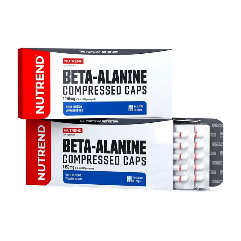 Бета-аланін, Nutrend Beta-Alanine Compressed Caps, 90 капсул