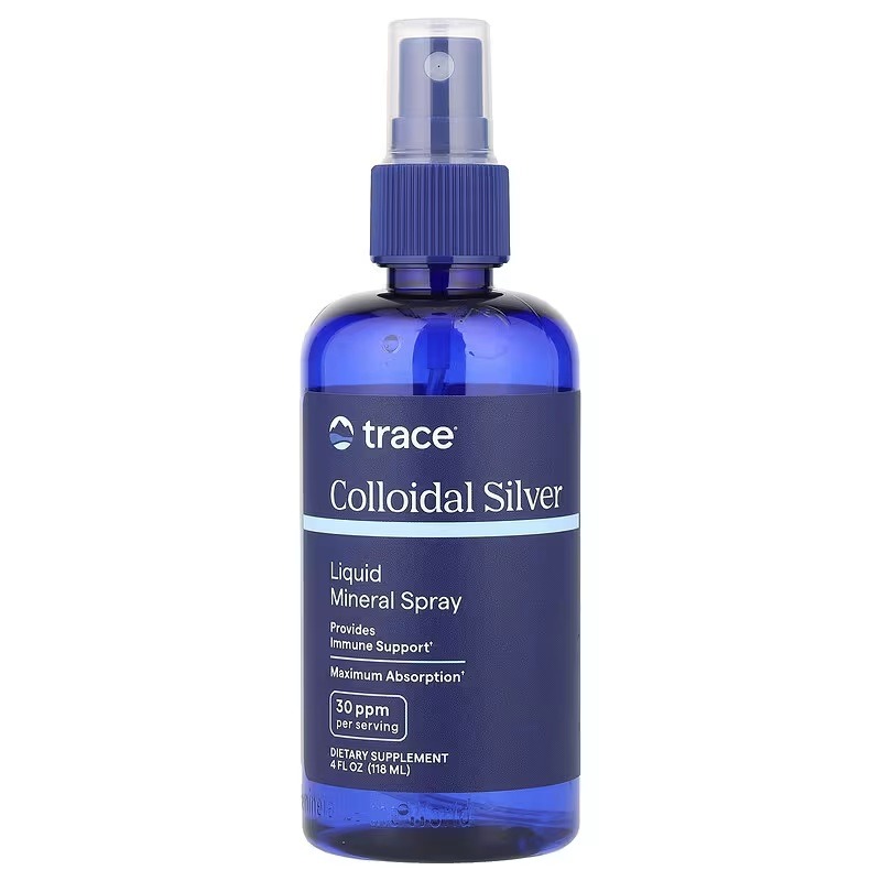 Колоїдне срібло, Trace Minerals Research Colloidal Silver Spray, 118 мл