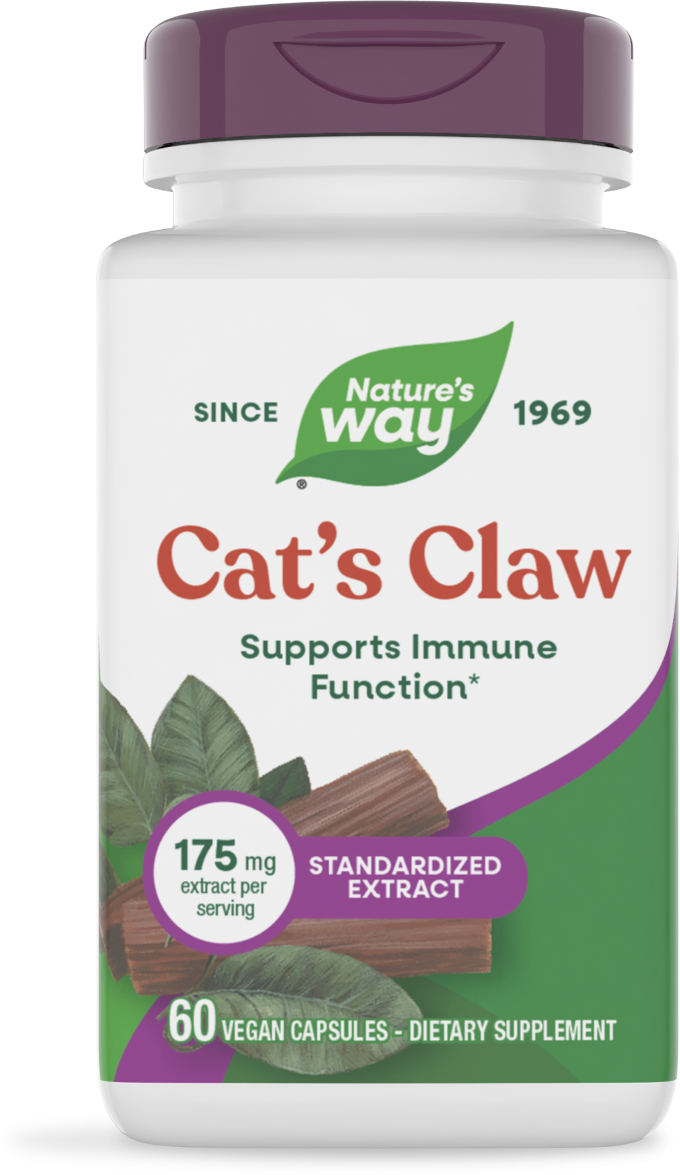 Котячий кіготь, Nature's Way Premium Extract Cat's Claw, 175 мг, 60 вегетаріанських капсул