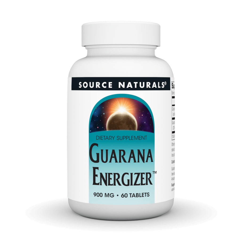 Гуарана, Source Naturals Guarana Energizer, 900 мг, 60 таблеток