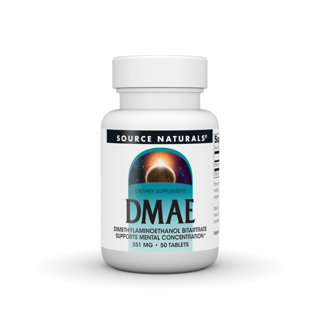 ДМАЕ (диметиламіноетанол), Source Naturals DMAE, 130 мг, 50 таблеток
