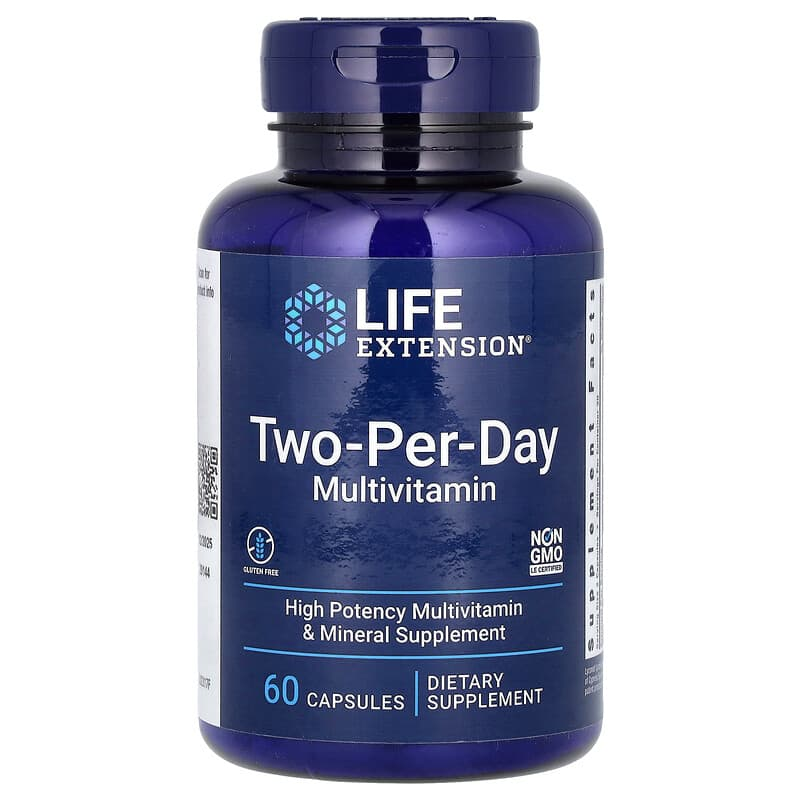 Мультивітаміни, Life Extension Two-Per-Day Multivitamin, 60 капсул