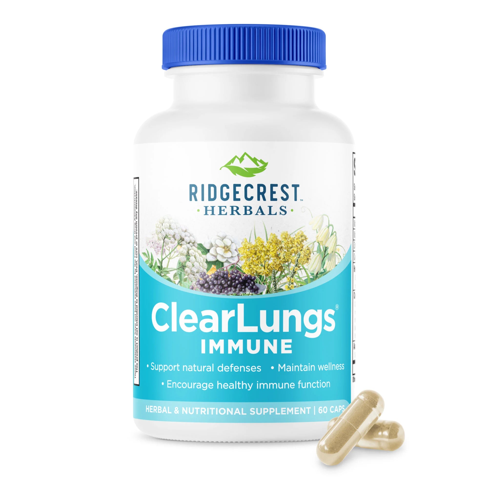 Імуностимулюючий Комплекс для Підтримки Легенів, Clear Lungs, RidgeCrest Herbals, 60 гелевих капсул
