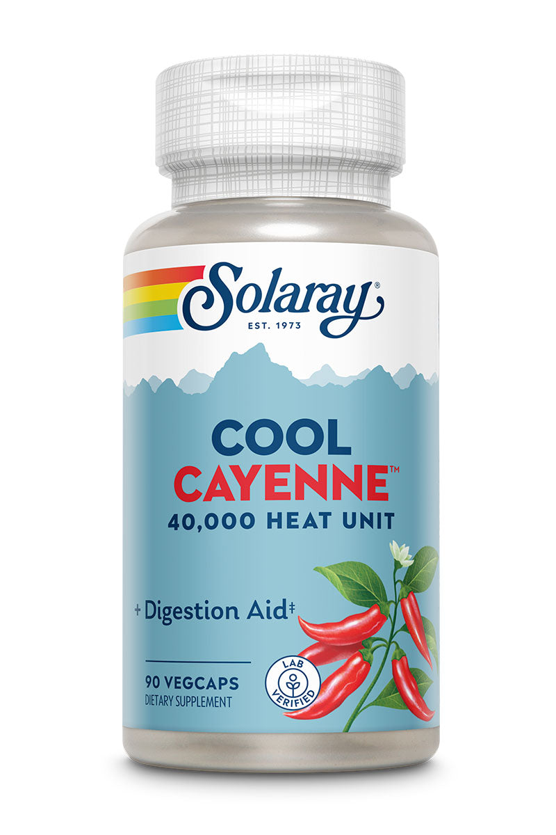Каєнський перець, Solaray Cool Cayenne Pepper 40,000 HU 600mg, 90 вегетаріанських капсул