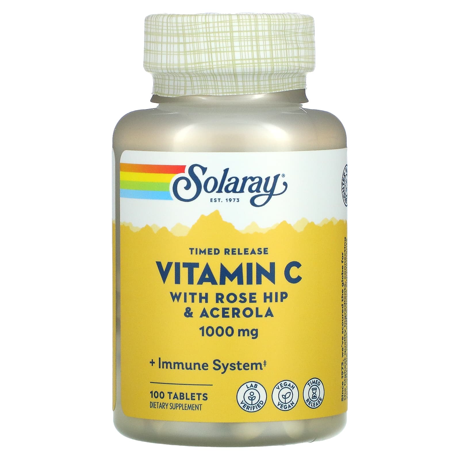 Вітамін С з двофазним вивільненням, Solaray Vitamin C Two-Stage Timed-Release, 1000 мг, 100 таблеток