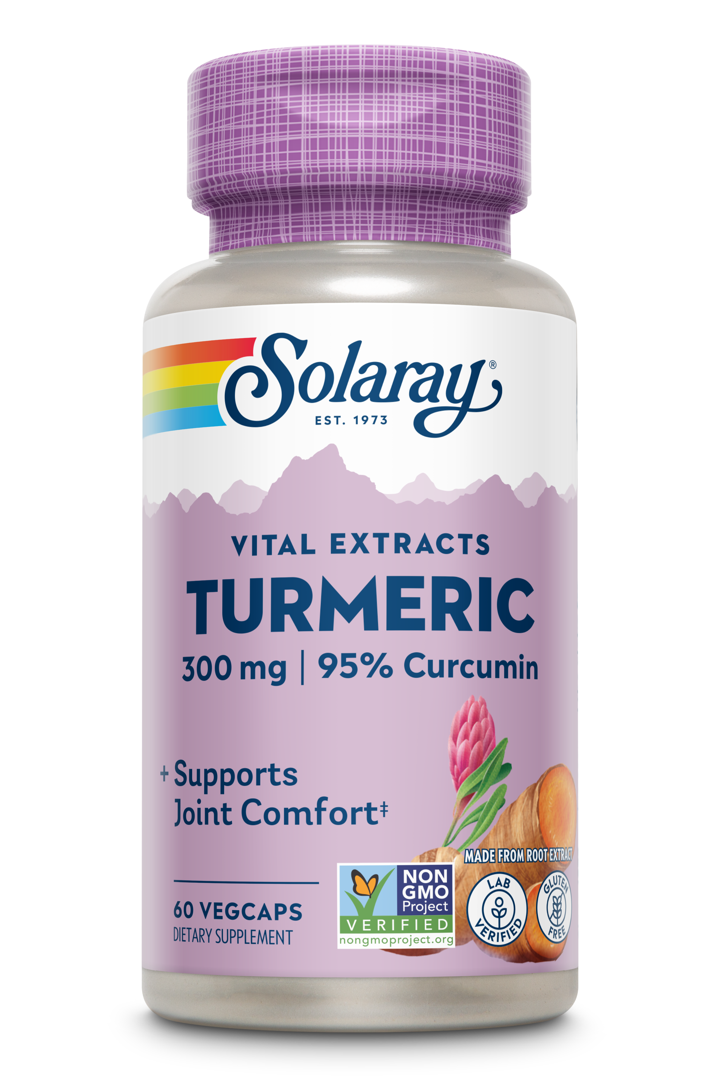 Екстракт куркуми, Solaray Turmeric Root Extract, 300 мг, 60 вегетаріанських капсул